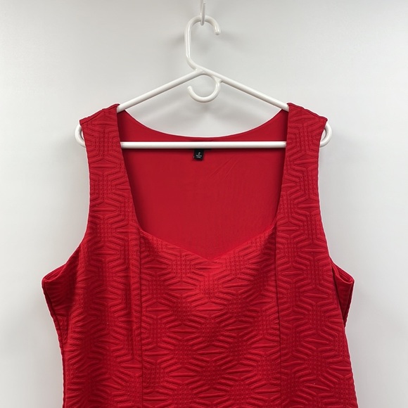 Torrid Geometric Stretchy Knit Sleeveless Sweetheart Fit & Flare Dress Red 2X - Picture 3 of 10